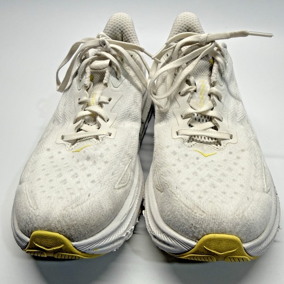 Hoka One One Clifton 9 Womens 9.5 B White Yellow Running Shoes Sneakers - Picture 6 of 16